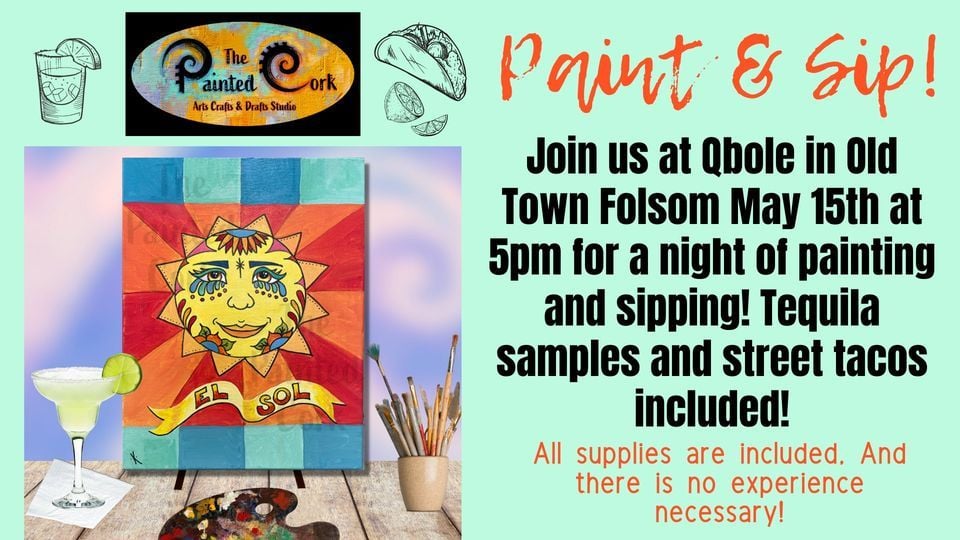 Experience EL SOL: A Unique Paint & Sip Evening at Qbole, Old Town Folsom