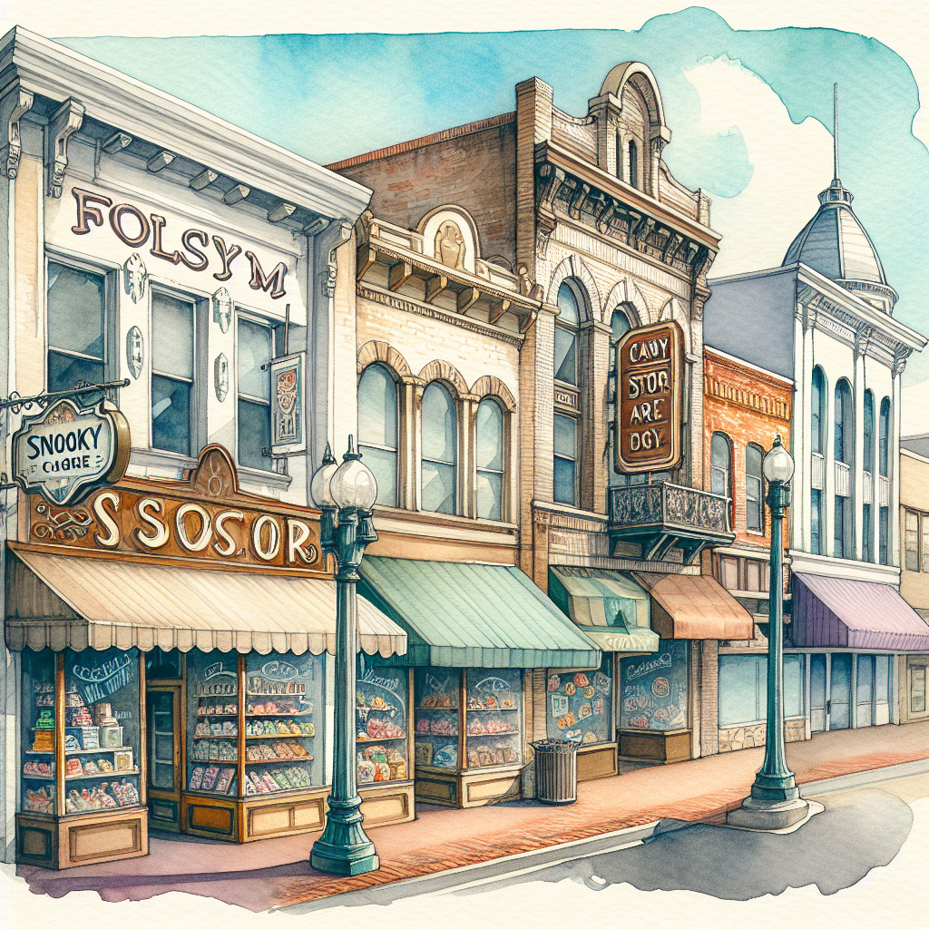 Exploring the unique charm and architectural wonders of downtown Folsom, featuring beloved shops like Emily's Corner and Snooks.