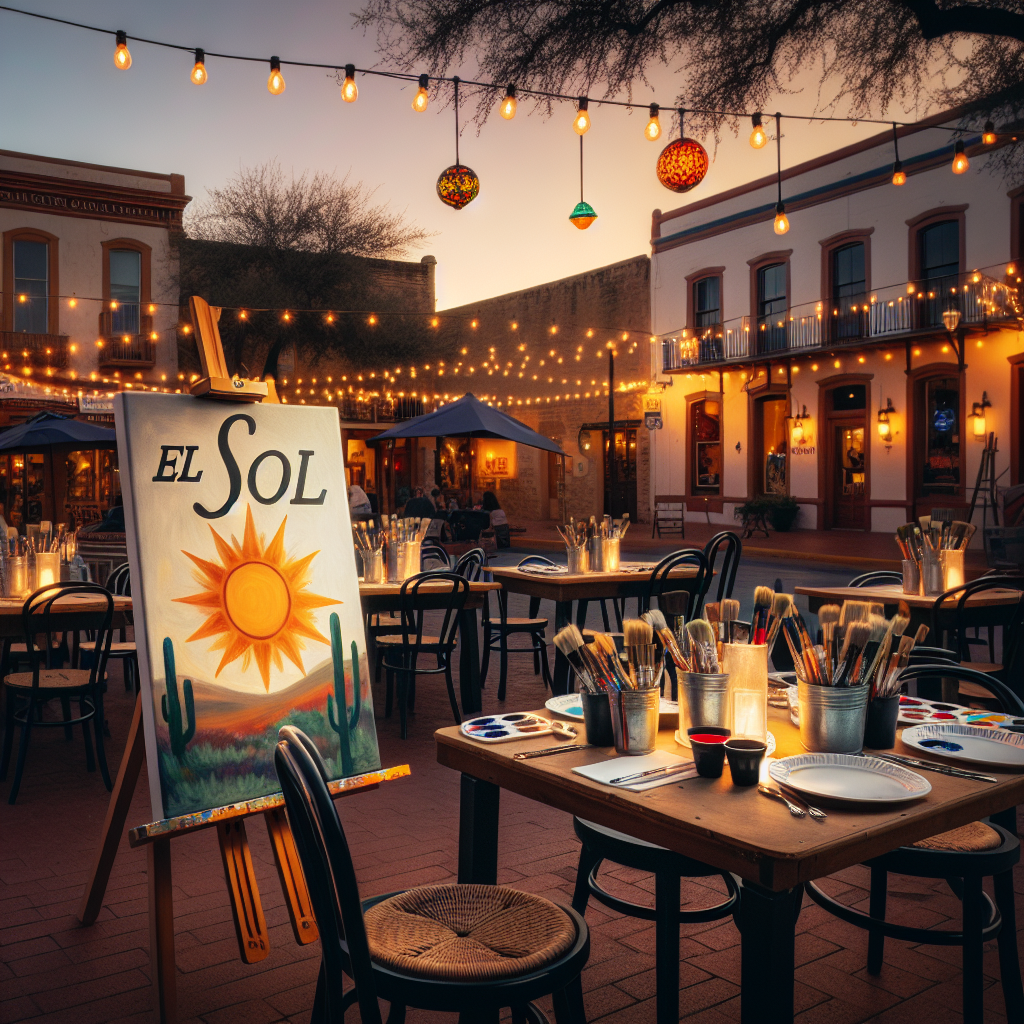 Event setup at Q'bole, capturing the essence of a magical evening of art in Old Town Folsom.