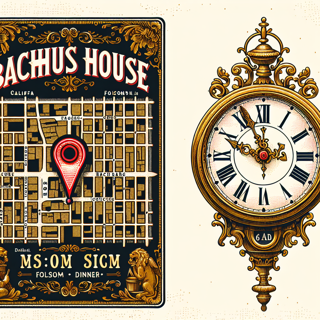 Locate Bacchus House in Folsom, CA: A guide to lunch and dinner times.