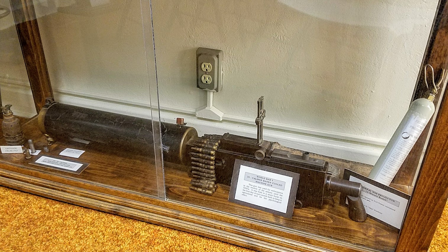 A piece of history: the WWI 30 caliber water-cooled machine gun at Folsom Prison Museum.